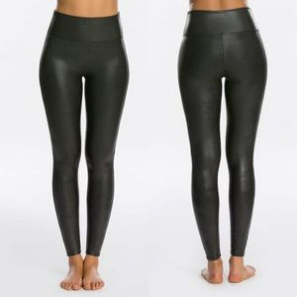 Spanx Faux Leather Black Leggings Size‎ Small - Picture 2 of 12